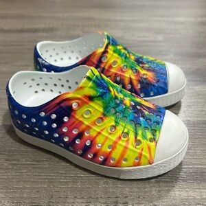 Native Jefferson Print Tie Dye Slip On Shoes